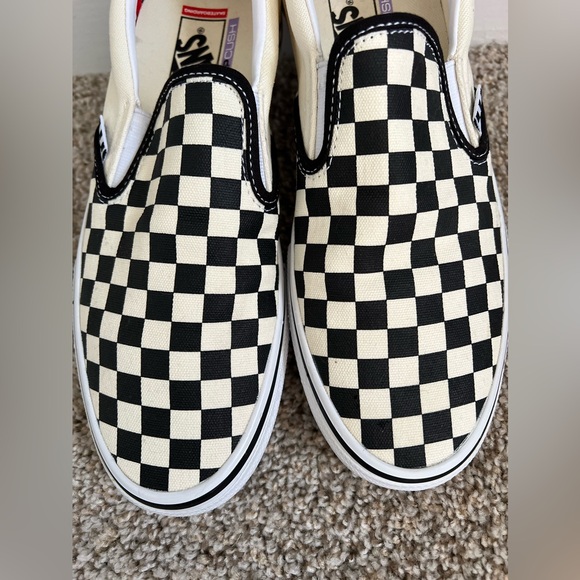 ❗️SOLD❗️Vans men shoes Classic Slip-On Checkerboard Sneakers size 10 like new - Picture 3 of 11